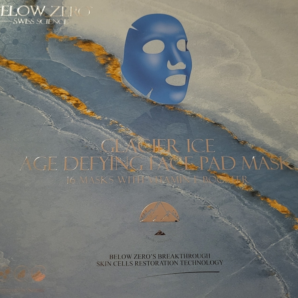 Below Zero Glacier Ice Age Defying Face Pad Mask With Vitamin E Booster